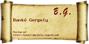 Bankó Gergely névjegykártya